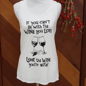 New BEAR DANCE "Love the Wine You're With” Graphic Racerback Tank